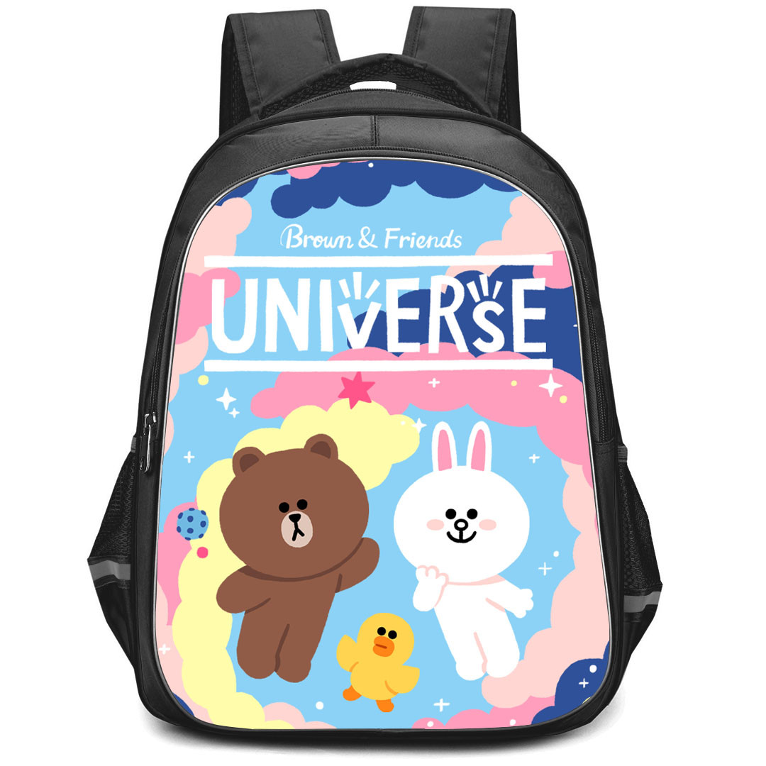 Lines Friends Backpack StudentPack - Lines Friends Brown And Friends Universe Poster