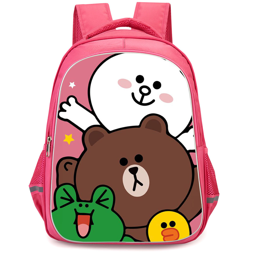 Lines Friends Backpack StudentPack - Lines Friends Cony Brown Sally and Leonard Poster