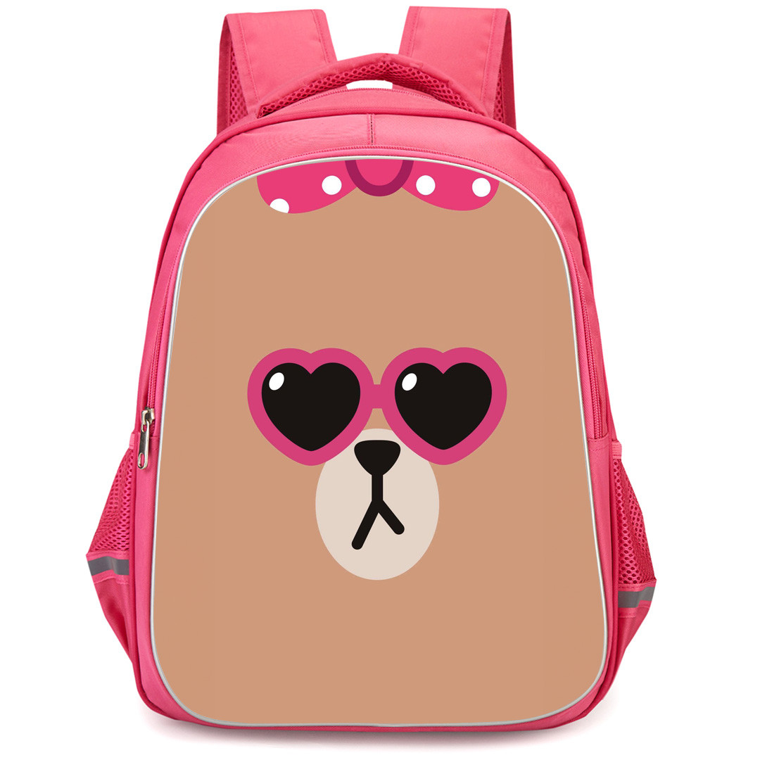 Lines Friends Choco Backpack StudentPack - Choco Avatar Wearing Heart Shape Sunglass