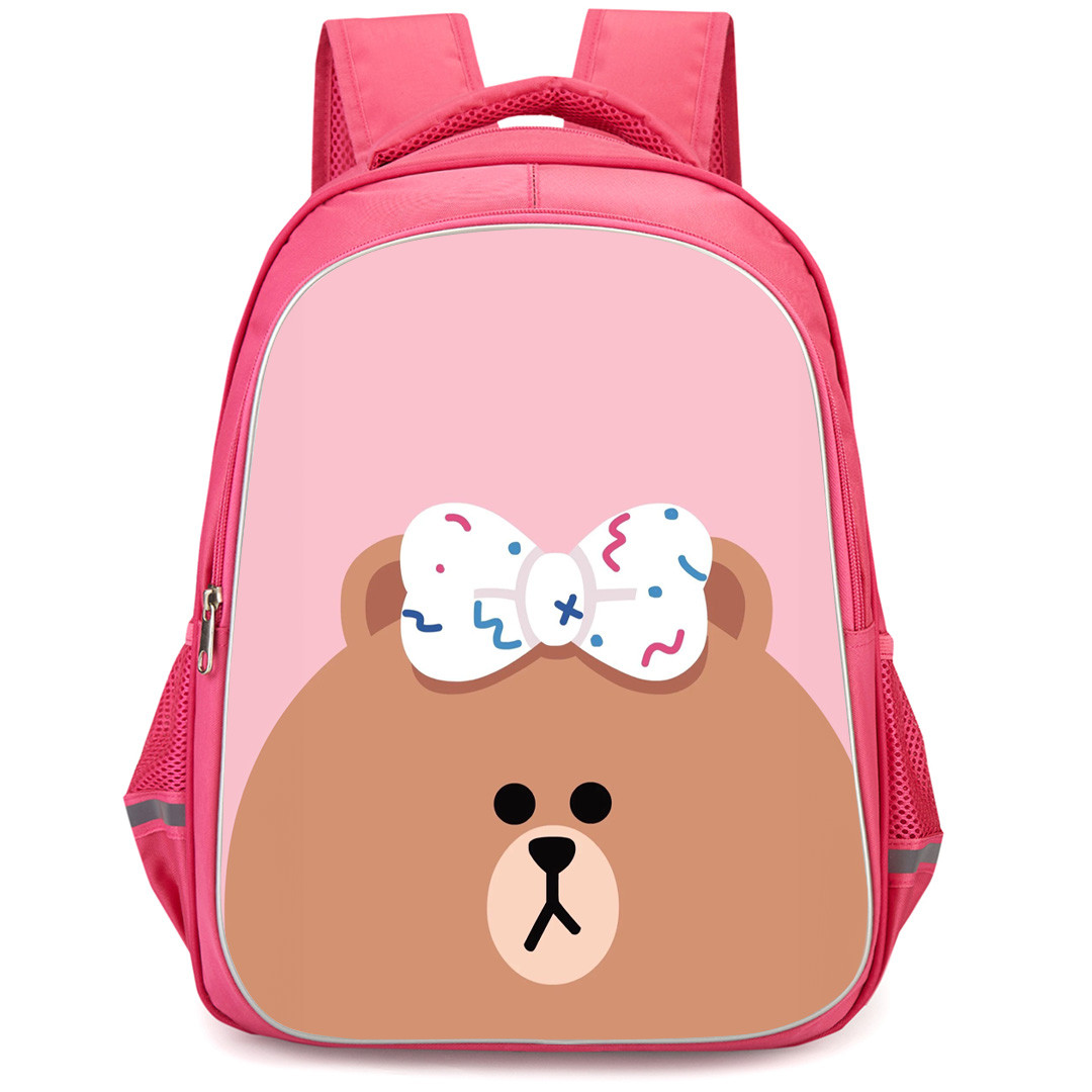 Lines Friends Choco Backpack StudentPack - Choco Avatar On Pink Background