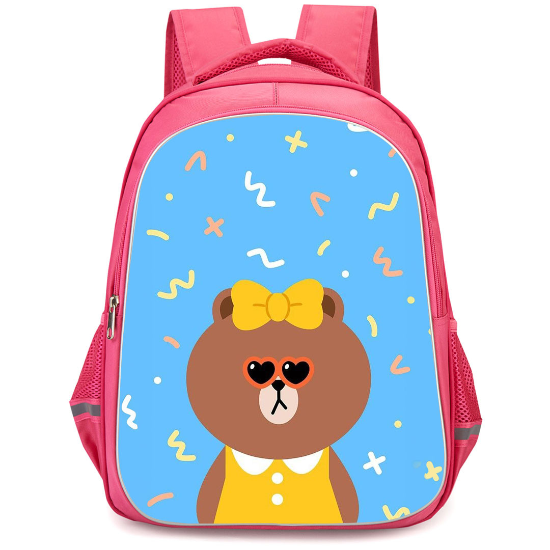 Lines Friends Choco Backpack StudentPack - Choco Portrait On Blue Background