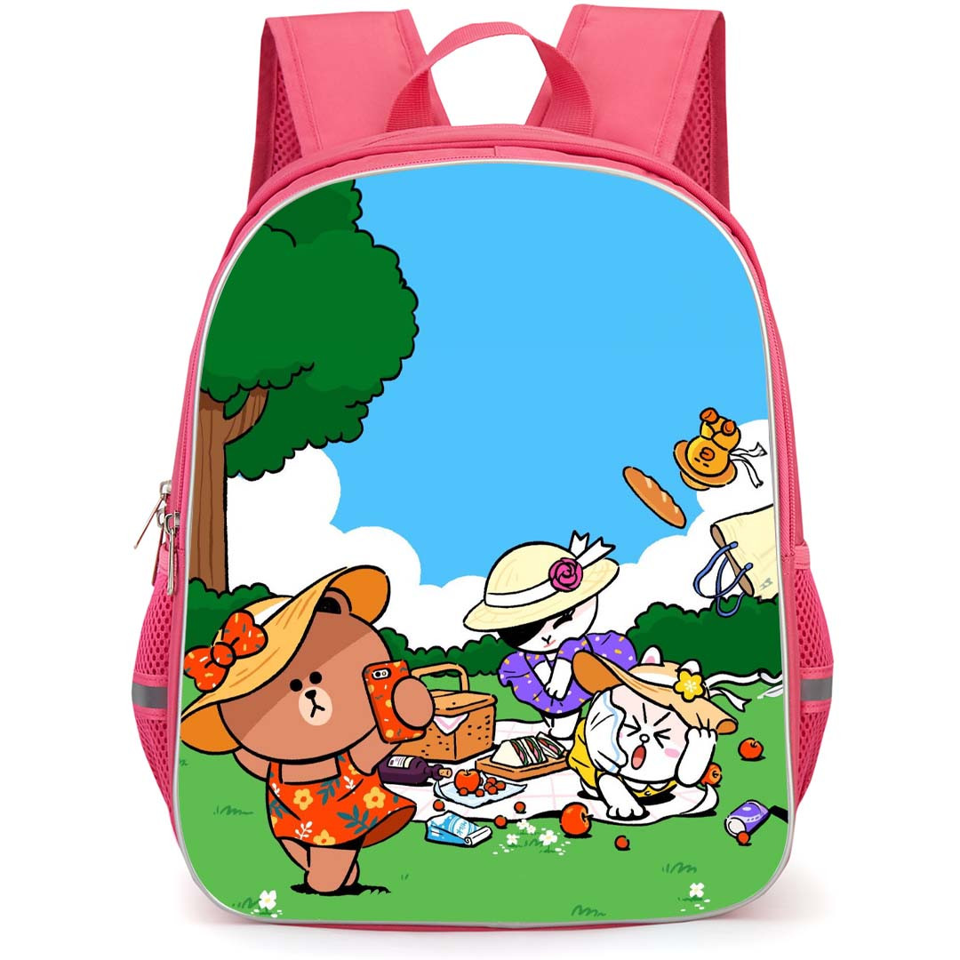 Lines Friends Backpack StudentPack - Lines Friends Girls Dayout And Selfie Poster
