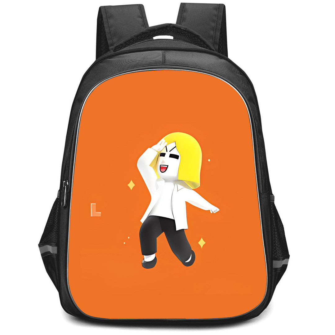 Lines Friends James Backpack StudentPack - James Dancing On Orange Background