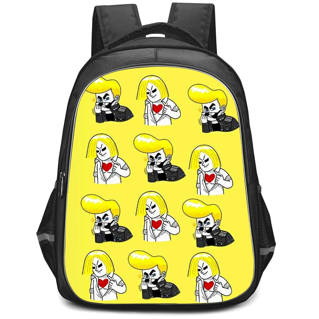 Lines Friends James Backpack StudentPack - James Pattern Art On Yellow Background