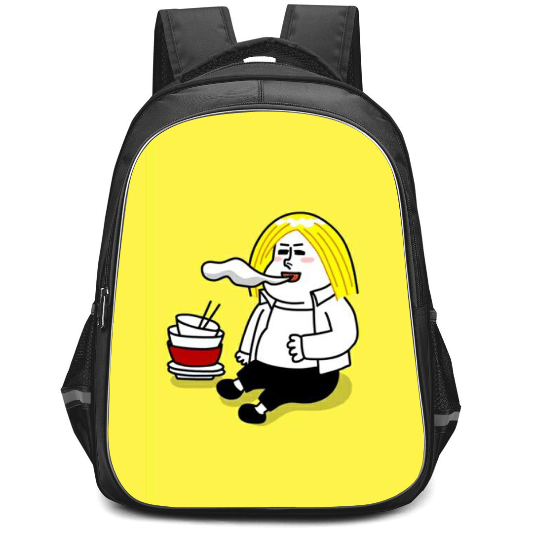 Lines Friends James Backpack StudentPack - James Sitting On Yellow Background