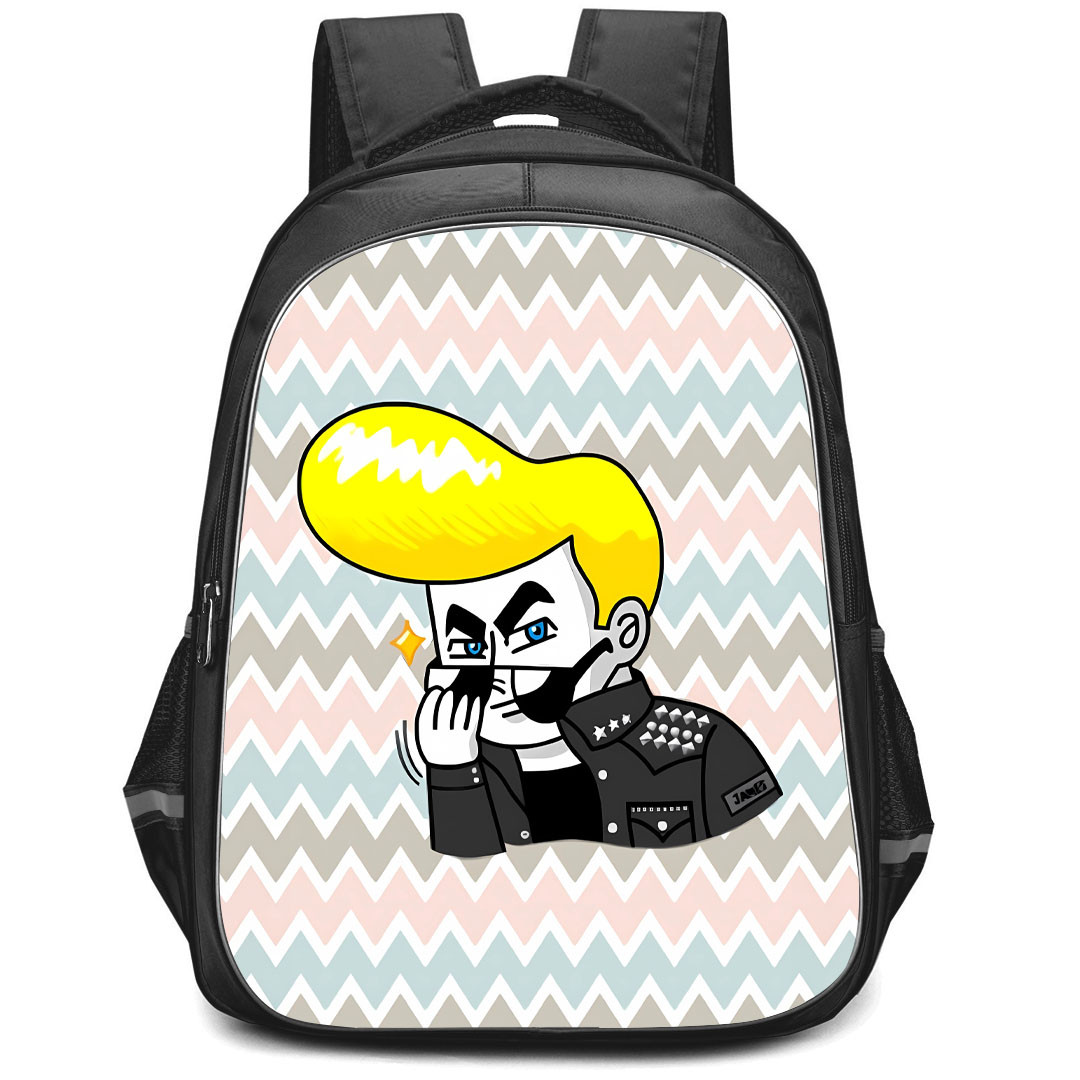 Lines Friends James Backpack StudentPack - James Wearing Sunglass On Zig Zak Background