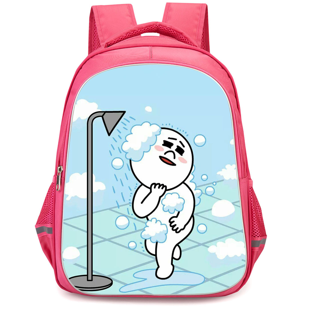 Lines Friends Moon Backpack StudentPack - Moon Taking Shower Poster