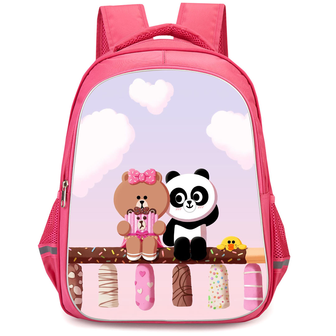 Lines Friends Pangyo Backpack StudentPack - Pangyo Choco And Sally Sitting