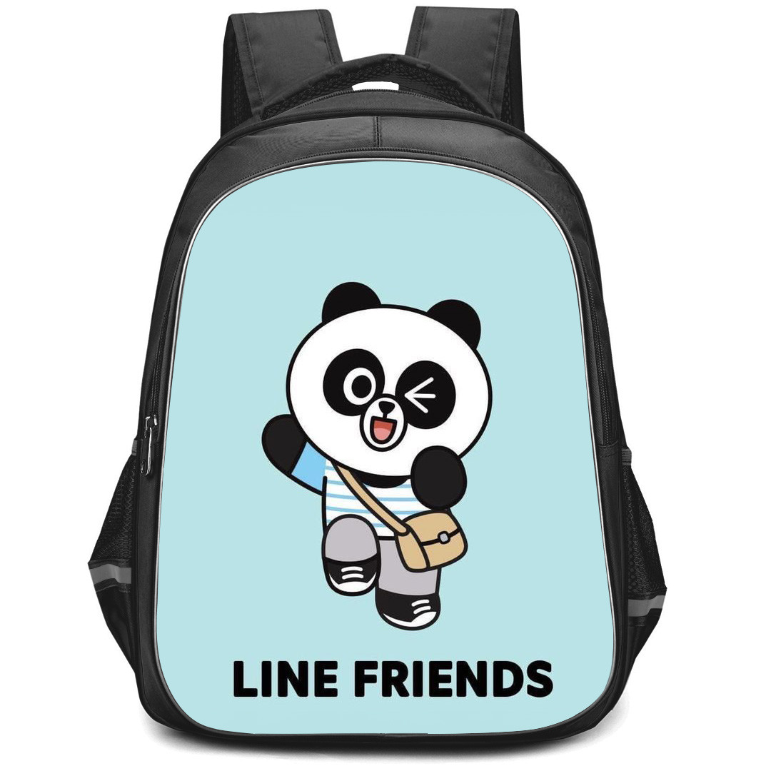 Lines Friends Pangyo Backpack StudentPack - Pangyo Standing On Blue Background