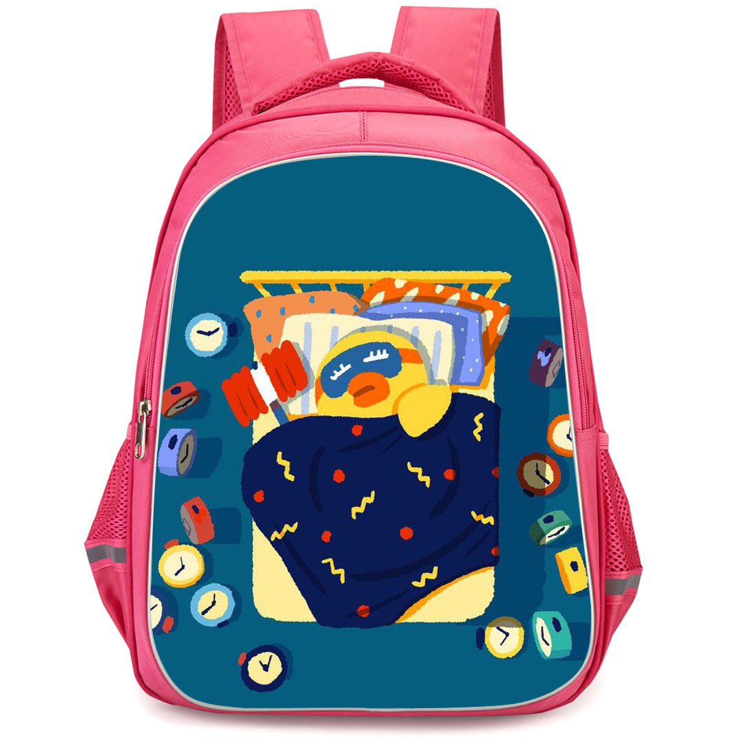 Lines Friends Sally Backpack StudentPack - Sally Sleeping On Bed Blue Background