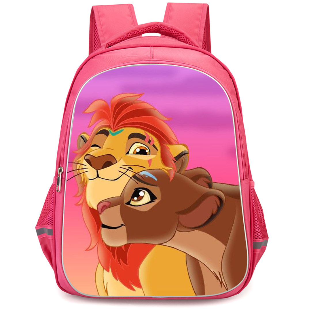 The Lion King Backpack StudentPack - The Lion King Nala And Simba On Pink Background