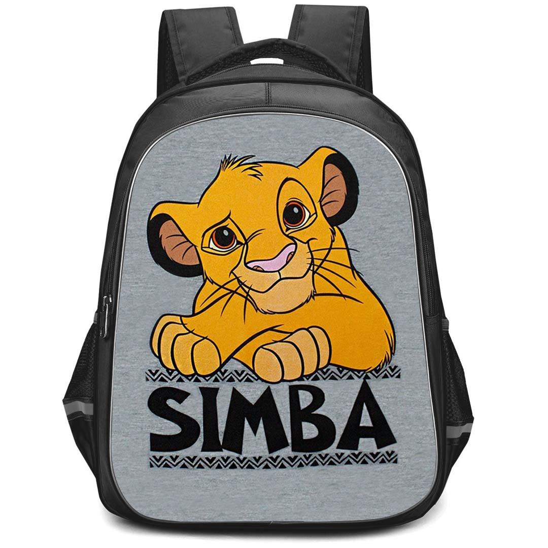 The Lion King Simba Backpack StudentPack - Simba Boy On Gray Background