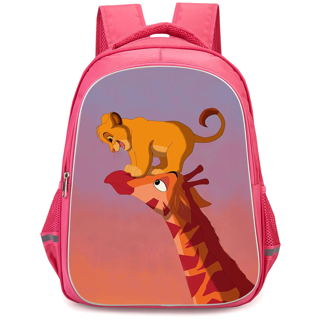 The Lion King Backpack StudentPack - The Lion King Simba On Golden Giraffe Poster Cartoon Art