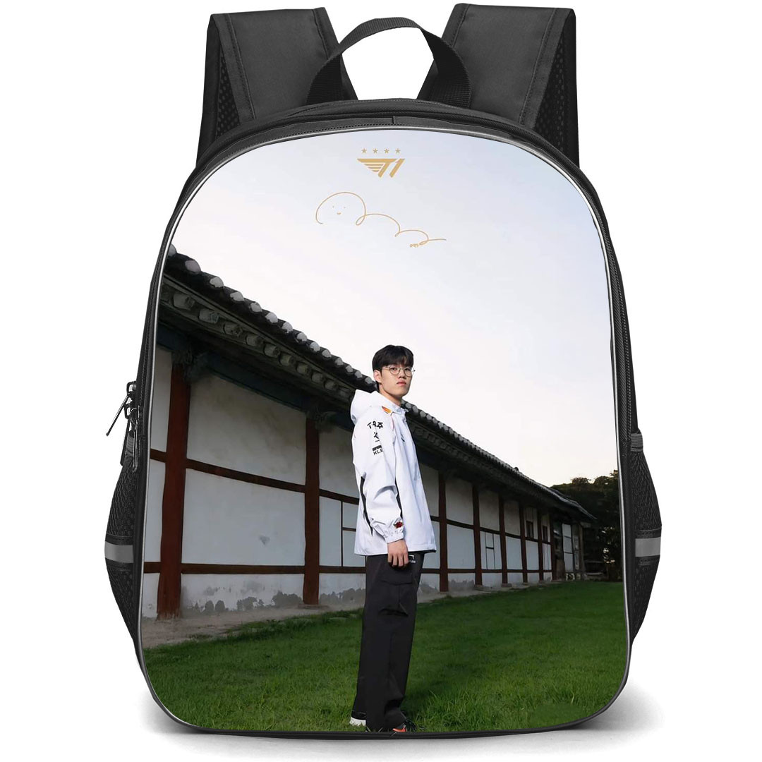 T1 Zeus Backpack StudentPack - Zeus Standing Portrait Traditional House Background
