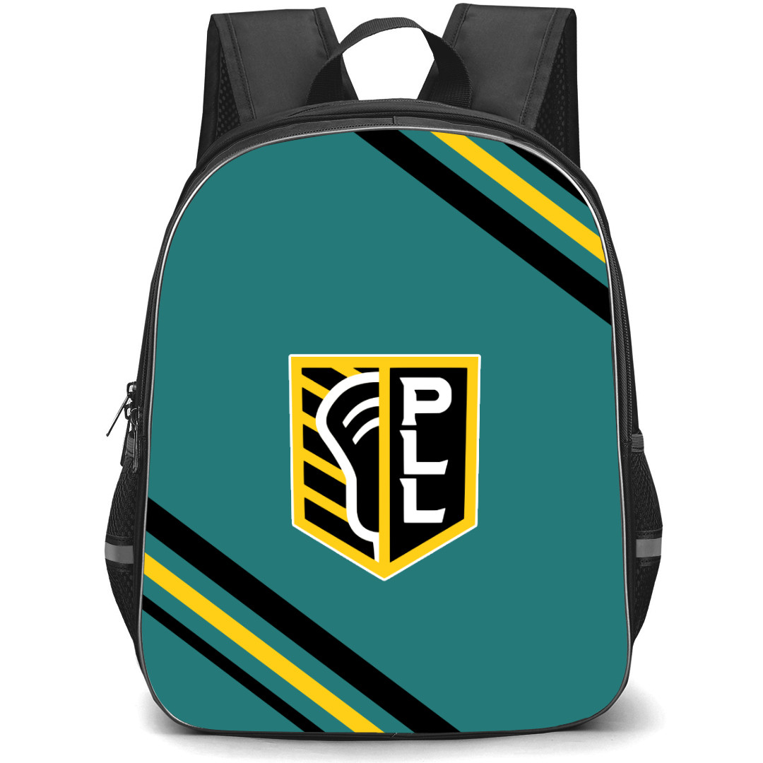 Premier Lacrosse League logo Backpack School Bag StudentPack - Large Logo With Stripe