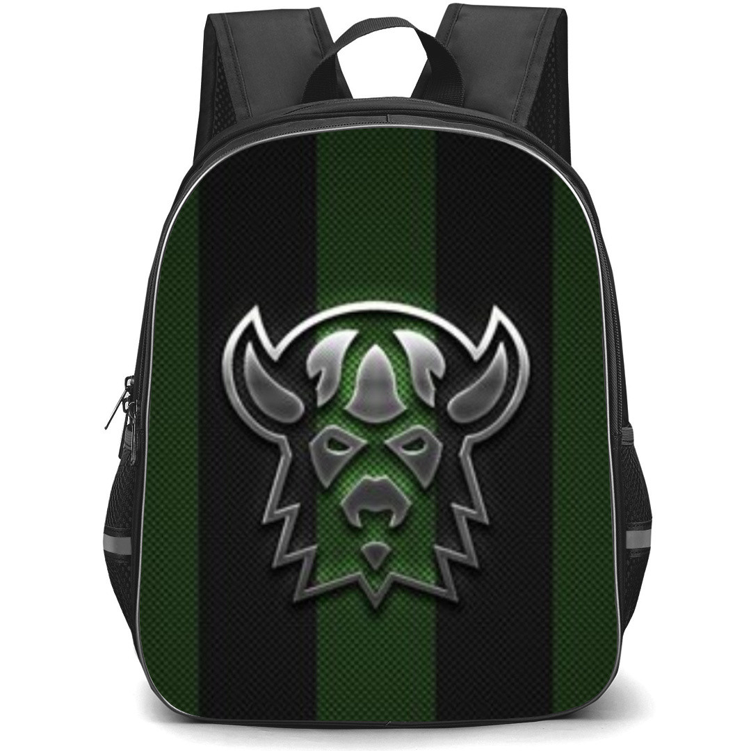 Saskatchewan Rush Backpack School Bag StudentPack - Logo Green And Black Stripe Background