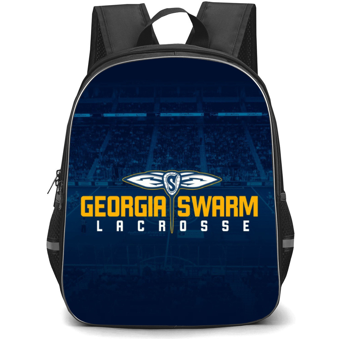 Georgia Swarm Backpack School Bag StudentPack - Logo Blu Stadium Background