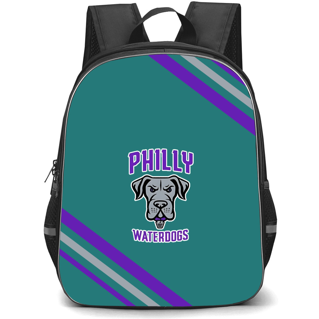 Philadelphia Waterdogs Backpack School Bag StudentPack - Large Logo With Stripe