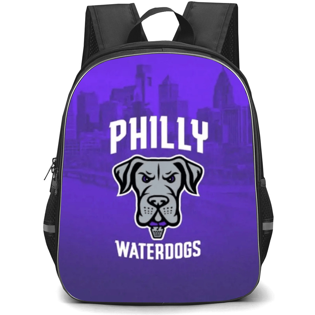 Philadelphia Waterdogs Backpack School Bag StudentPack - Logo City Purple Background