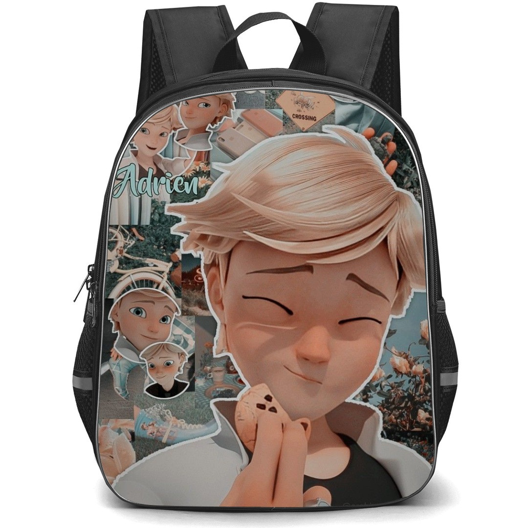 LadyBug Adrien Agreste School Backpack StudentPack - Adrien Agreste Bee Crossing Collage