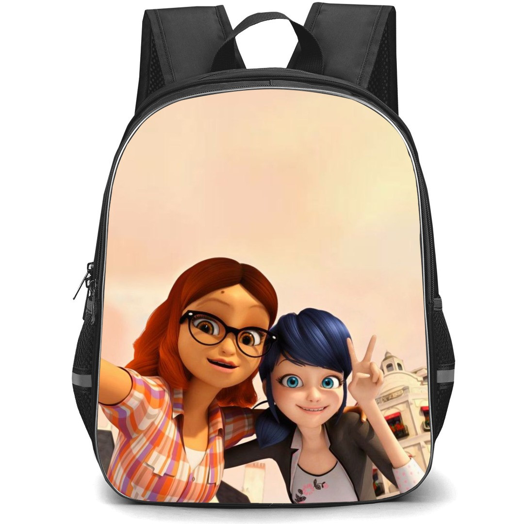 LadyBug Alya Cesaire School Backpack StudentPack - Alya Cesaire And Lady Bug Portrait Brown Background