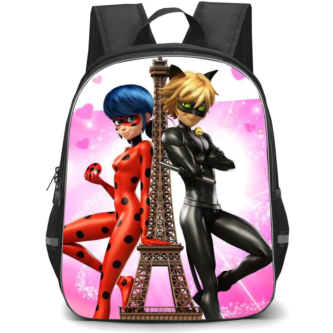 LadyBug School Backpack StudentPack - Lady Bug And Cat Noir Side Portrait