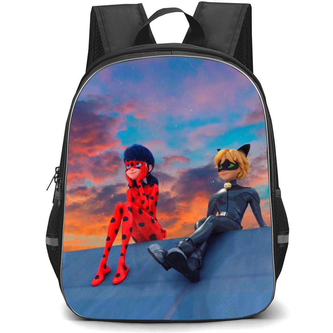 LadyBug School Backpack StudentPack - Lady Bug Sitting On Wall Illustration