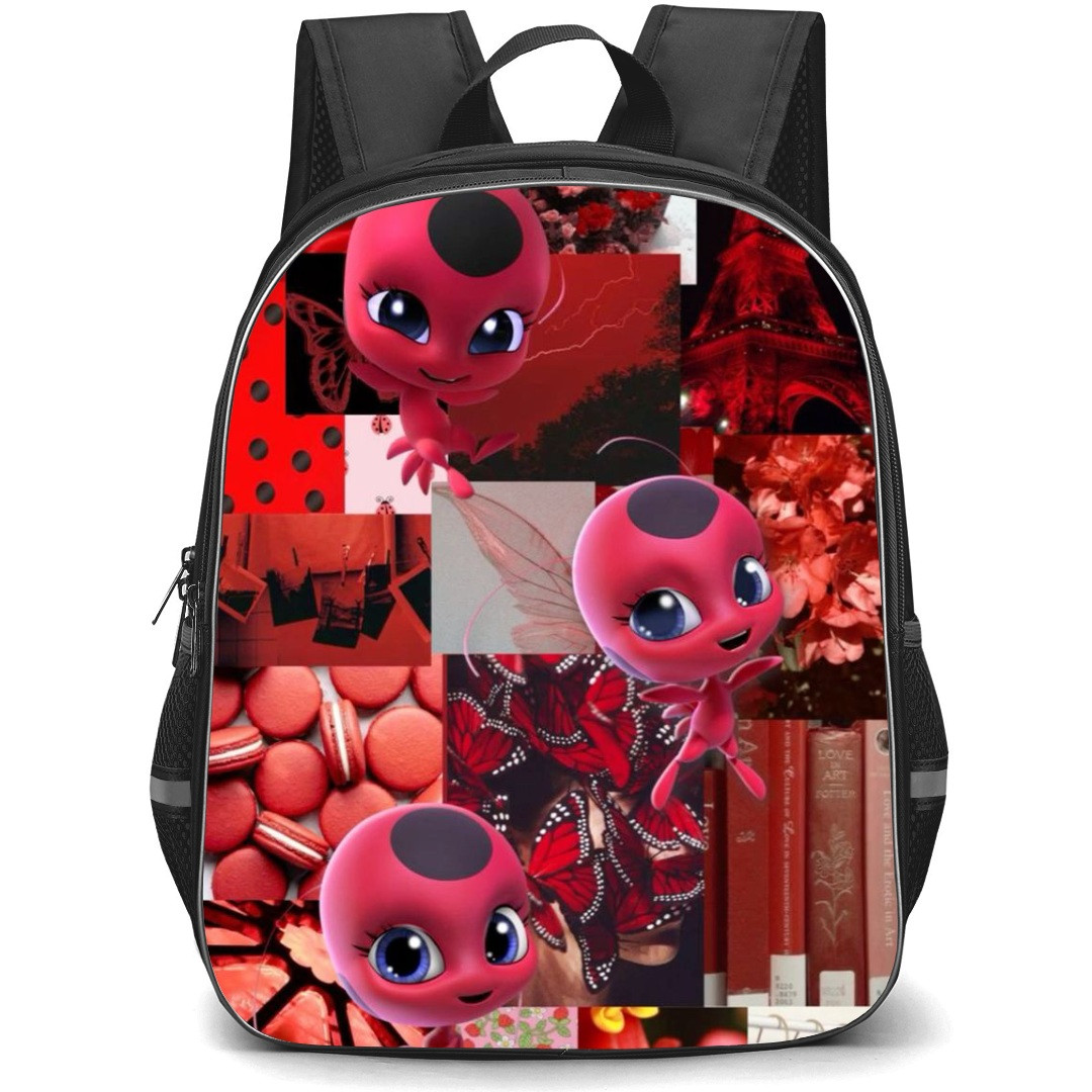 LadyBug Tikki School Backpack StudentPack - Tikki Collage