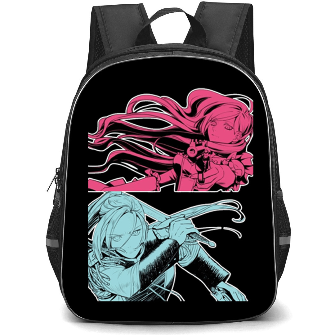 The Most Heretical Last Boss Queen Backpack School Bag StudentPack - Pride Royal Ivy And Arthur Beresford In Pink And Blue Sticker