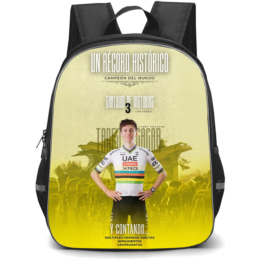 Le Tour De France Tadej Pogacar Backpack School Bag StudentPack - Tadej Pogacar Historic Achievement Editorial Portrait Poster