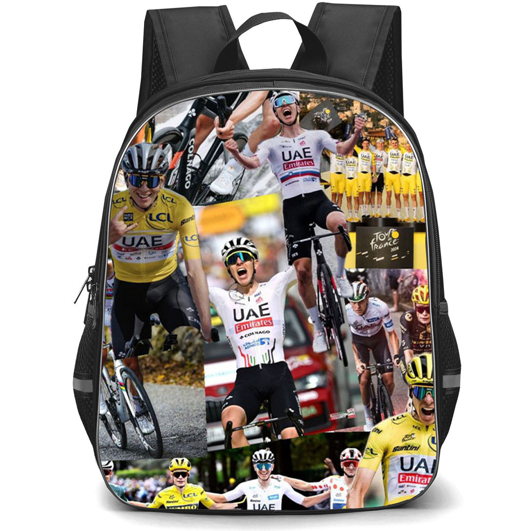 Le Tour De France Tadej Pogacar Backpack School Bag StudentPack - Tadej Pogacar Winning Moment Collage Poster
