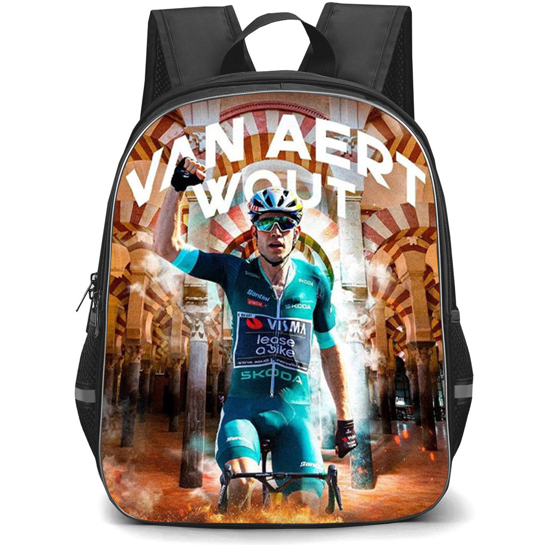 Le Tour De France Wout Van Aert Backpack School Bag StudentPack - Wout Van Aert La Vuelta 2024 Cinematic Victory Poster