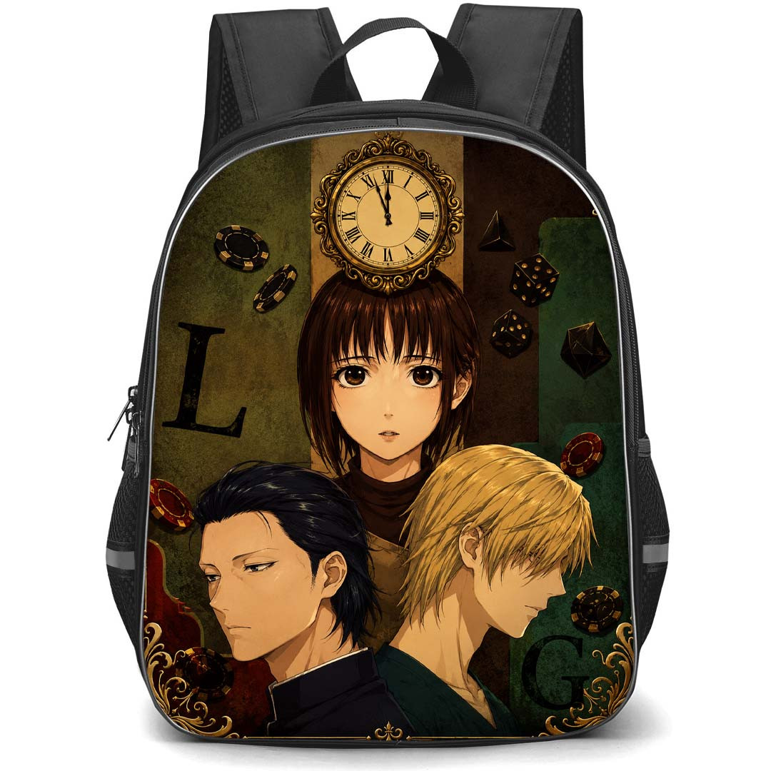 Liar Game Backpack School Bag StudentPack - Liar Game Characters Cartoon Art Clock Poster