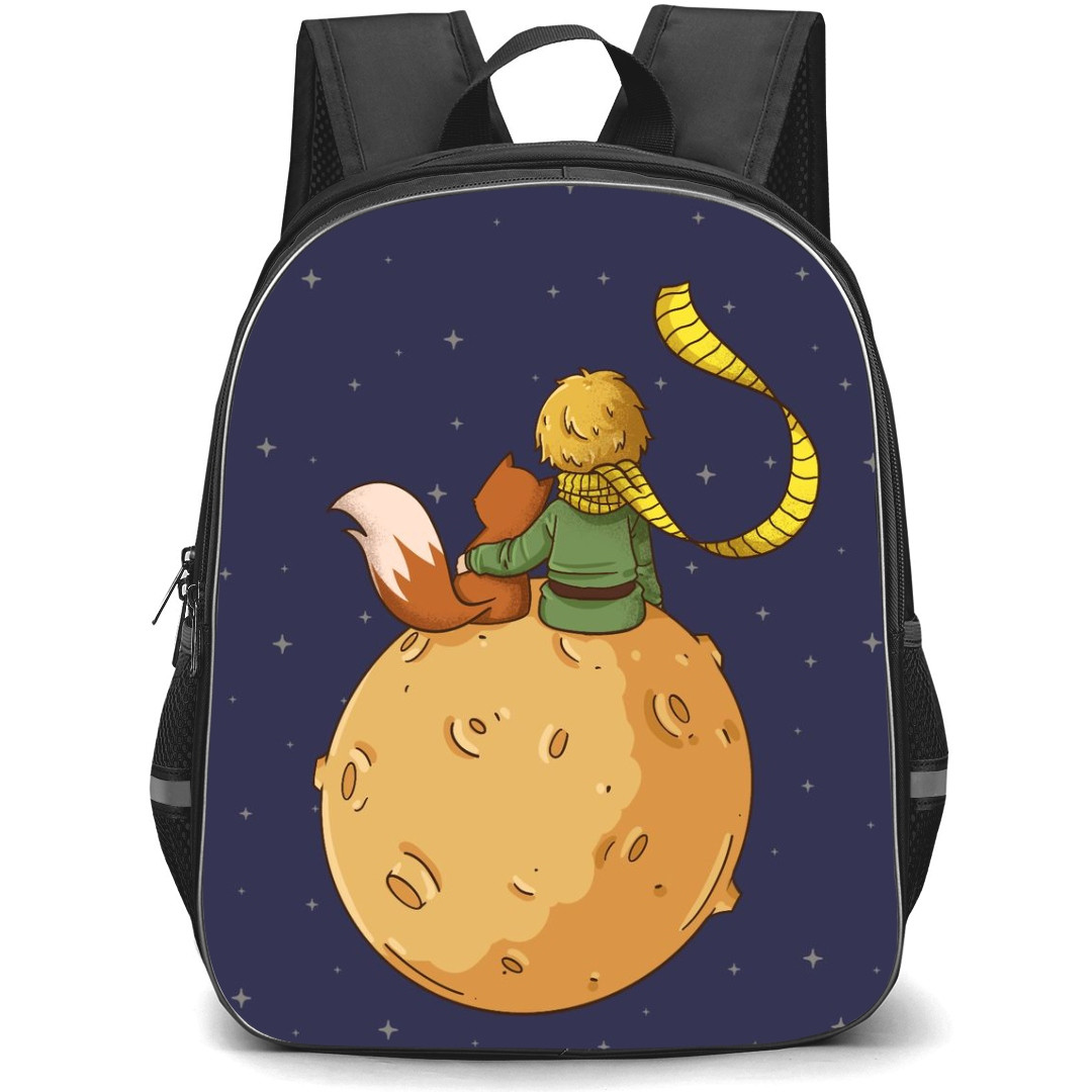 Little Prince School Backpack StudentPack - The Little Prince and Fox Sitting On The Moon
