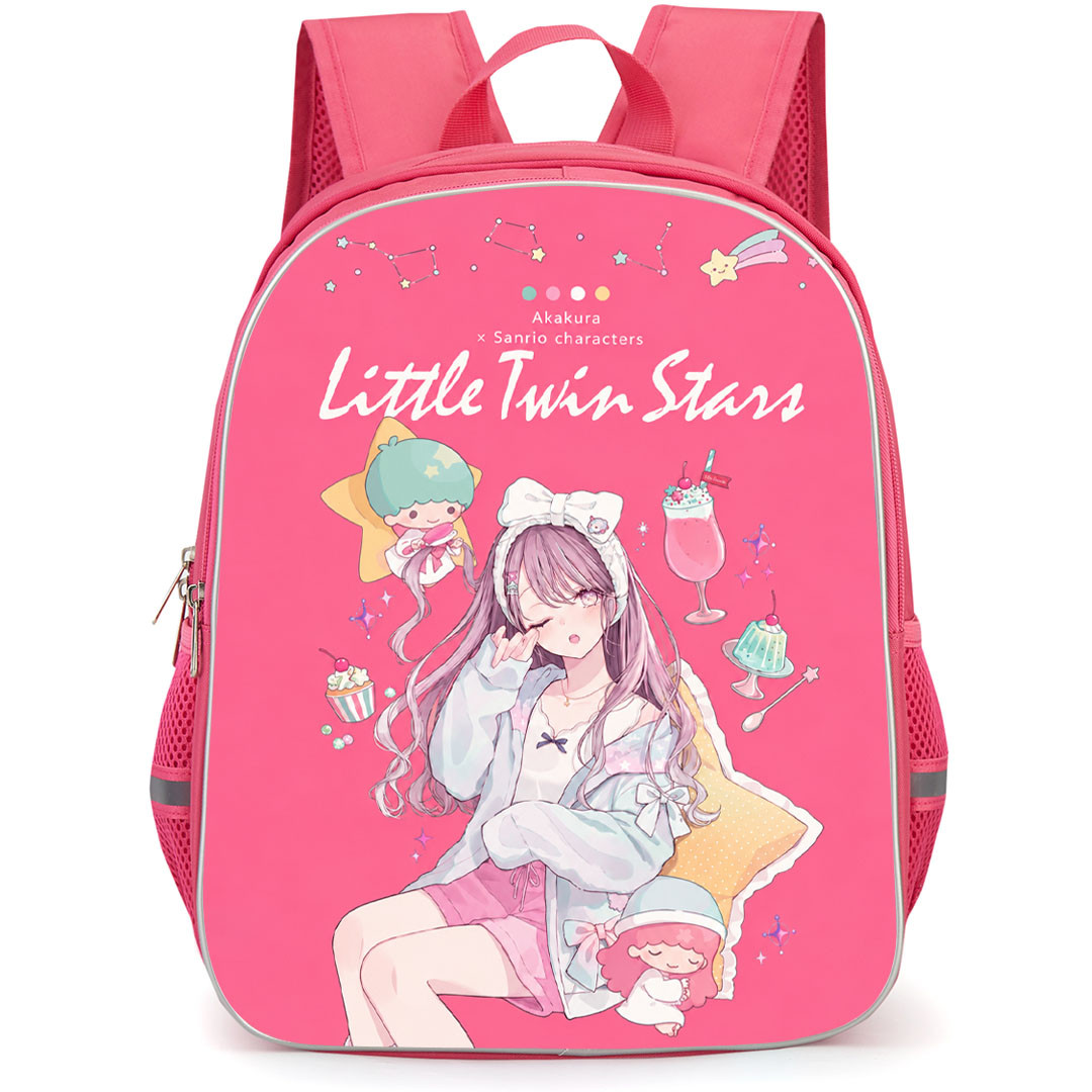 Little Twin Stars Sanrio Backpack School Bag StudentPack - Akura And Little Twin Stars Portrait Series Poster