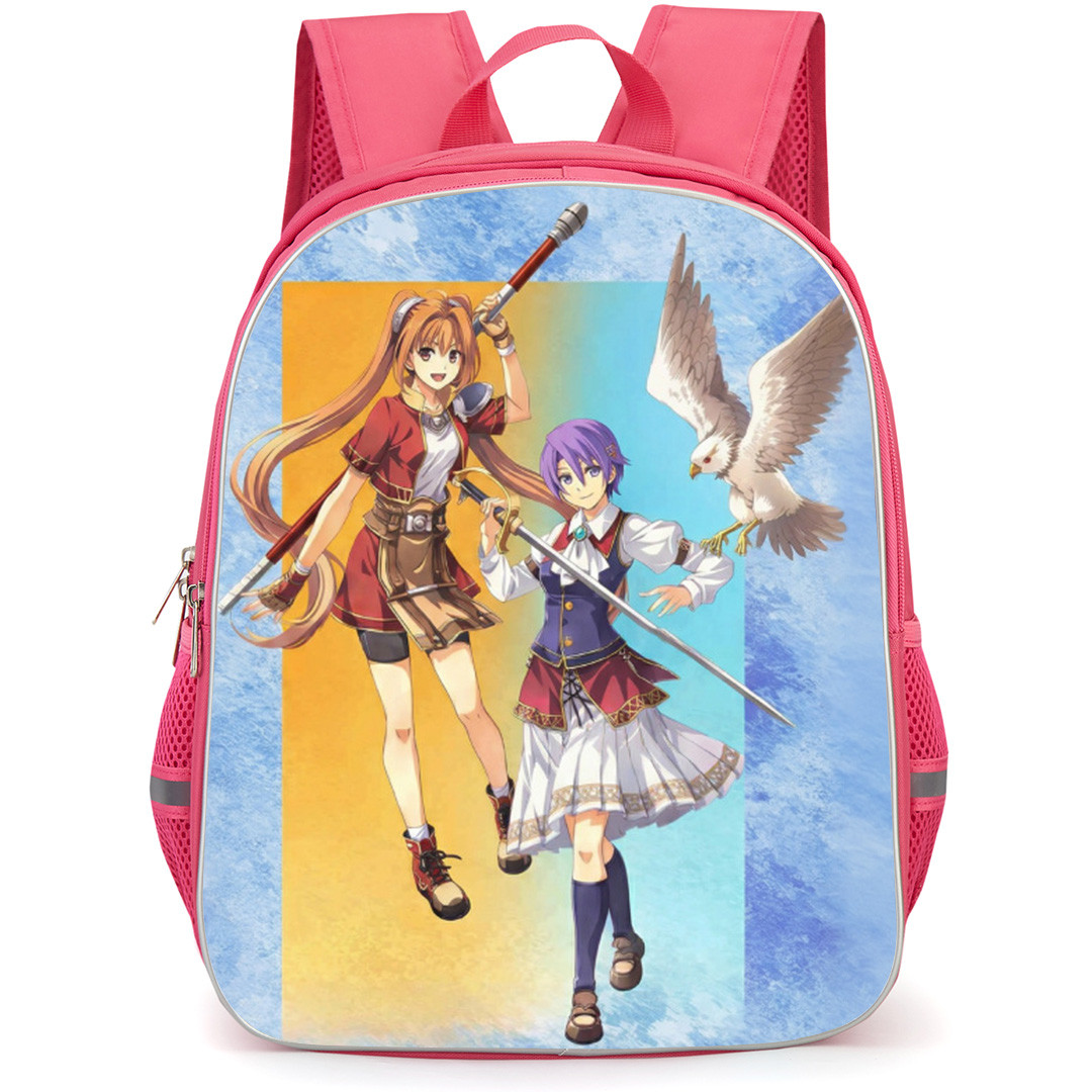 The Legend of Heroes Trails In The Sky Backpack School Bag StudentPack - Estelle Bright And Joshua Bright Bird Blue Background