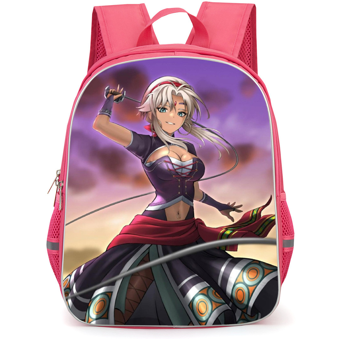 The Legend of Heroes Trails In The Sky Scherazard Harvey Backpack School Bag StudentPack - Scherazard Harvey Holding Whip Smiling Portrait