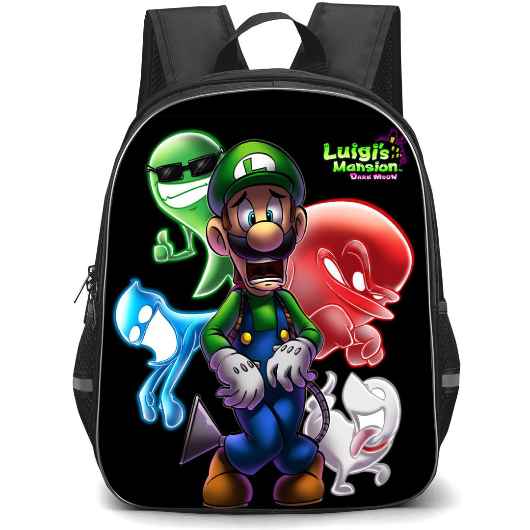 Luigi's Mansion Backpack StudentPack - Luigi's Mansion Shocked Black Background