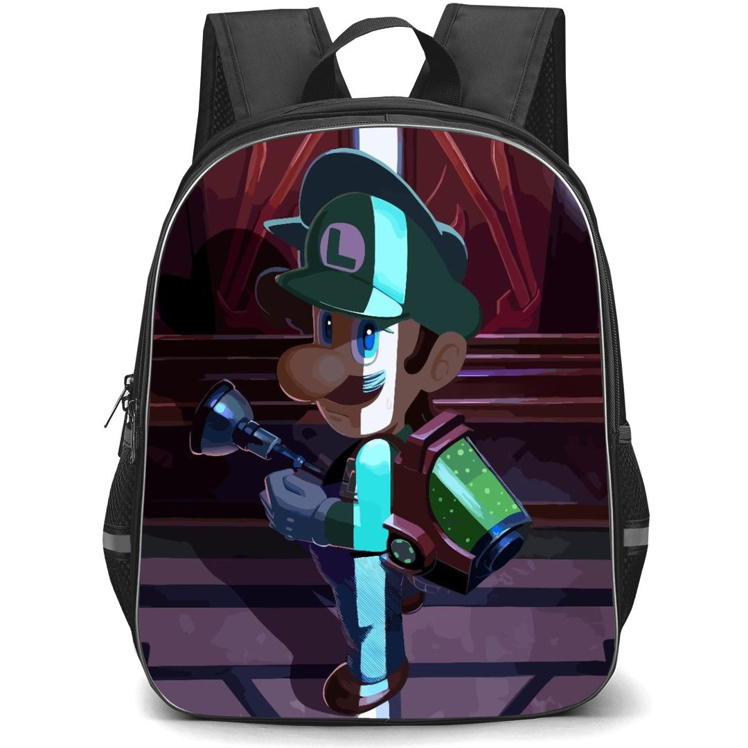 Luigi's Mansion Backpack StudentPack - Luigi Standing Door Slightly Open