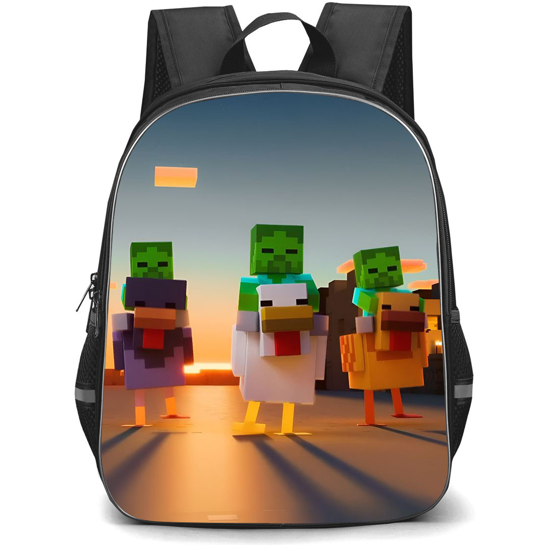 Minecraft Chicken Jockey Backpack StudentPack - Minecraft Chicken Jockey Squad Poster