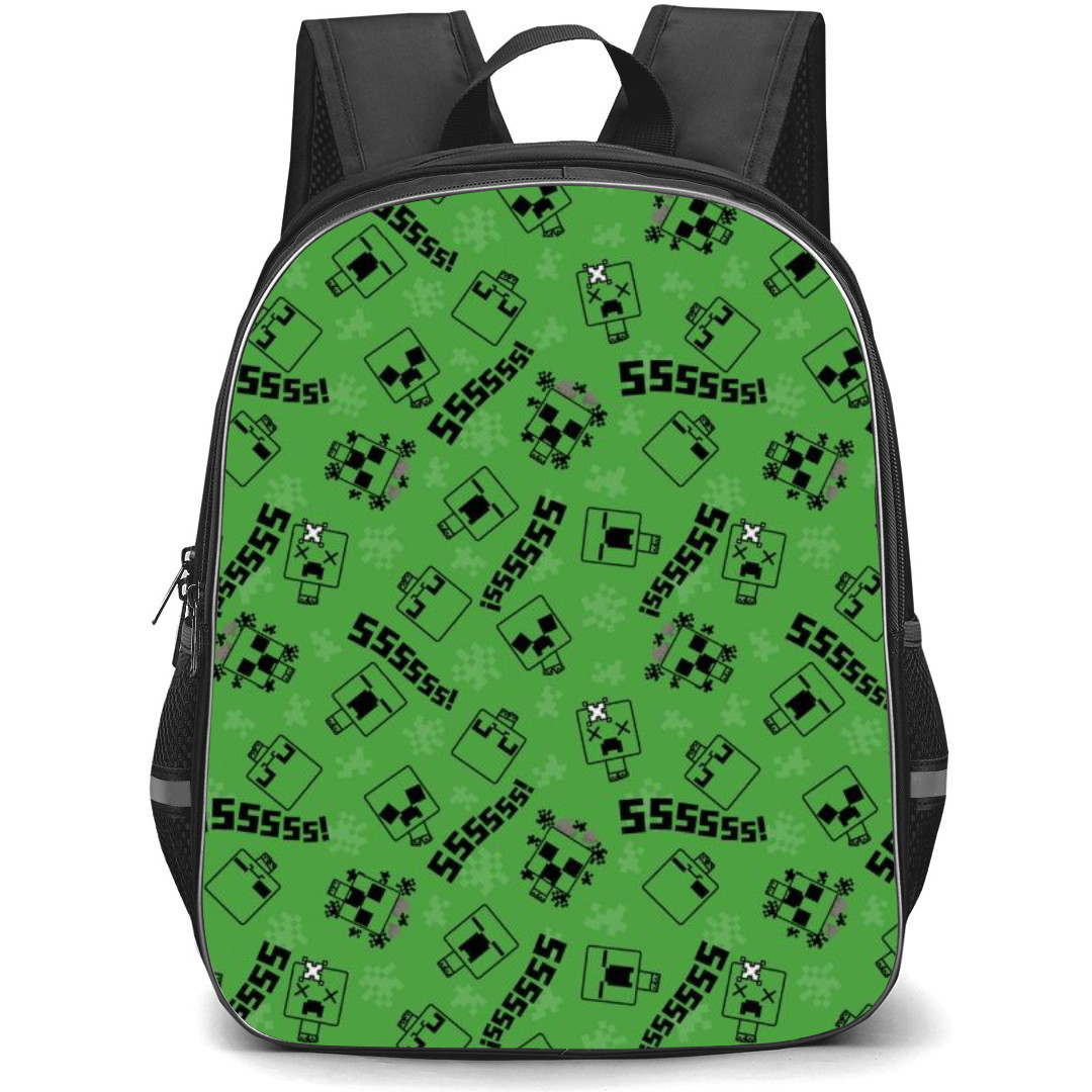 Minecraft Creeper Backpack StudentPack - Creeper Chibi Pattern