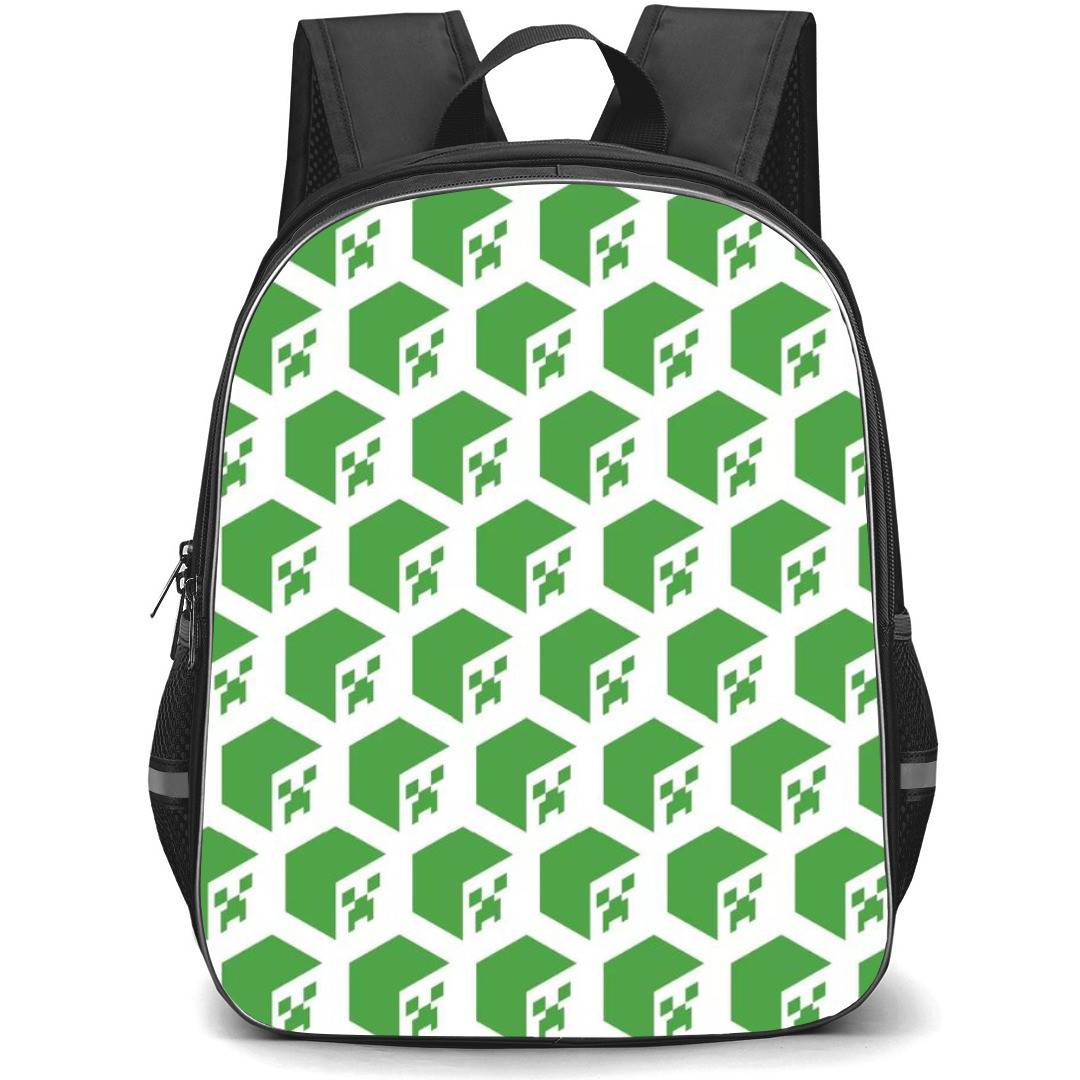 Minecraft Creeper Backpack StudentPack - Creeper Head Portrait Pattern