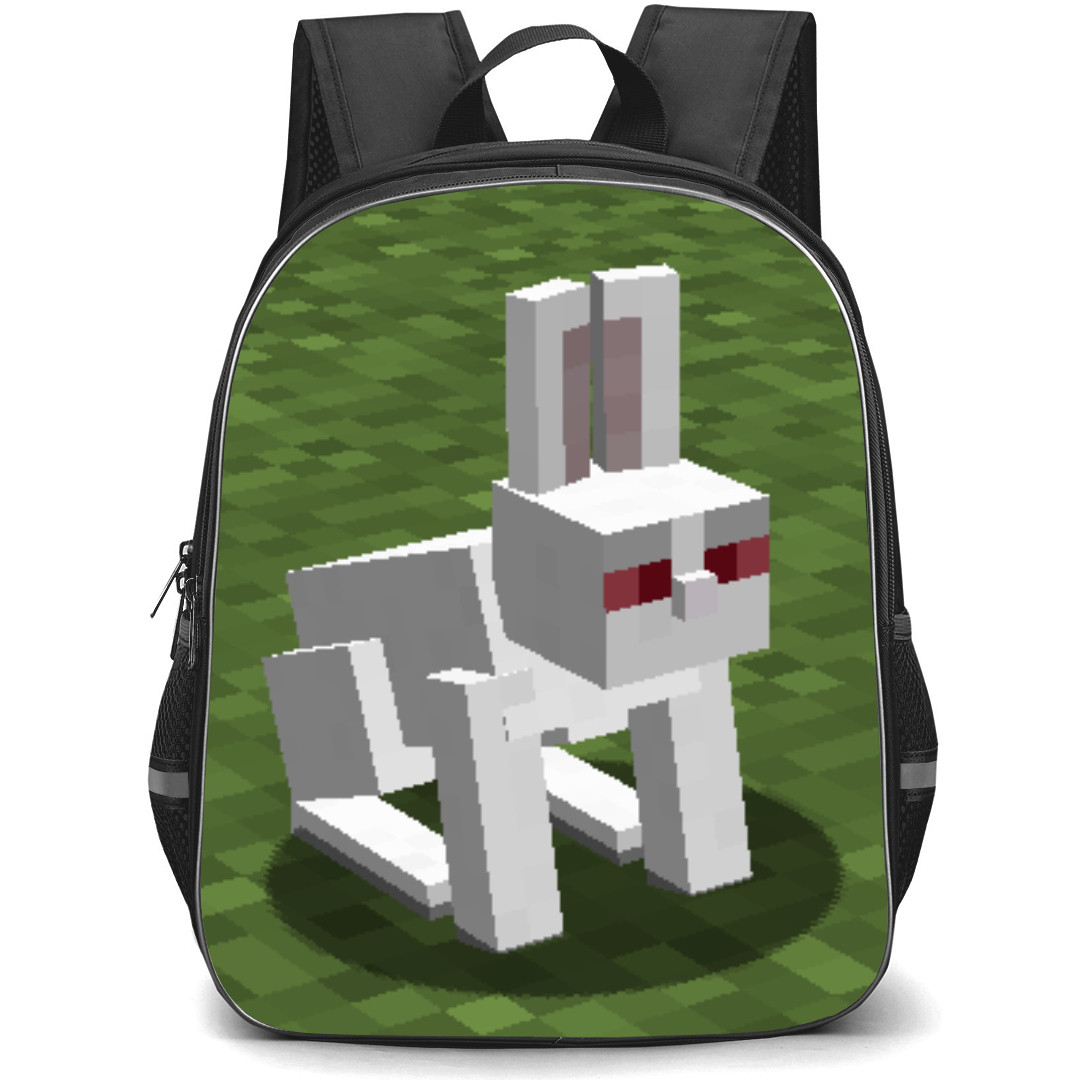 Minecraft Killer Bunny Backpack StudentPack - Killer Bunny Portrait In Grass Block