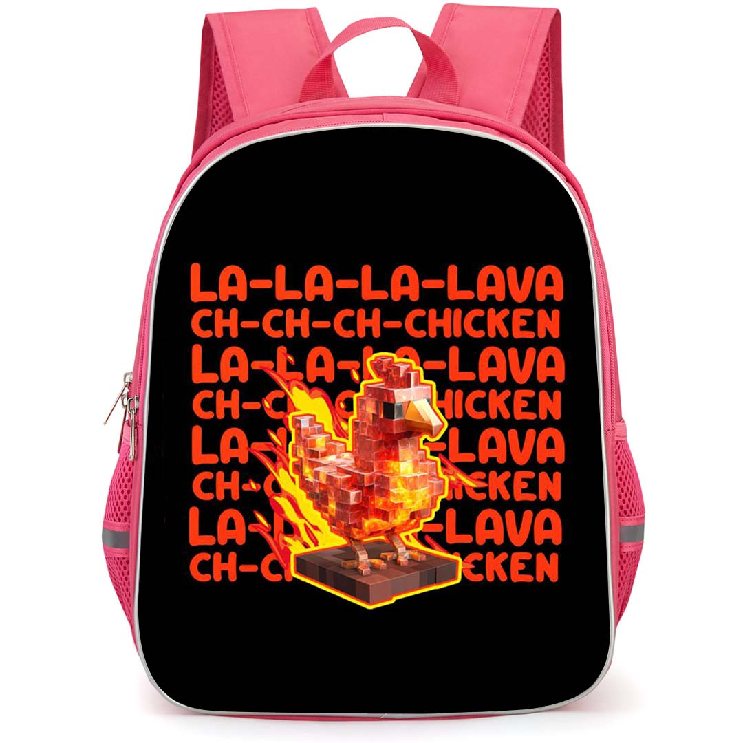 Minecraft Lava Chicken Backpack StudentPack - Minecraft Lava Chicken On Fire Word Art Black Background