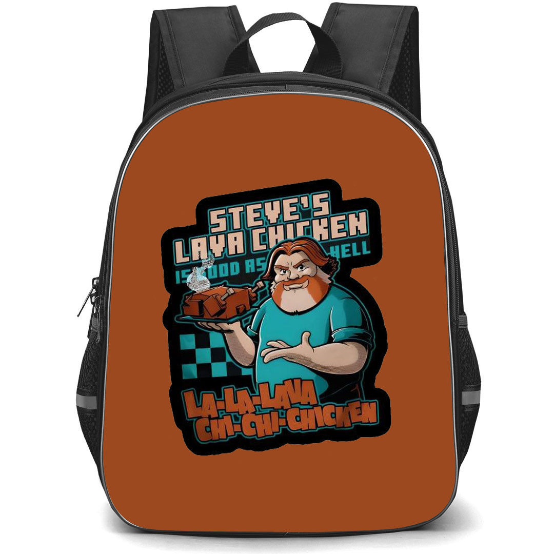 Minecraft Lava Chicken Backpack StudentPack - Minecraft Lava Chicken Is Good As Hell La La La Lava Chi Chi Chicken Sticker On Brown Background