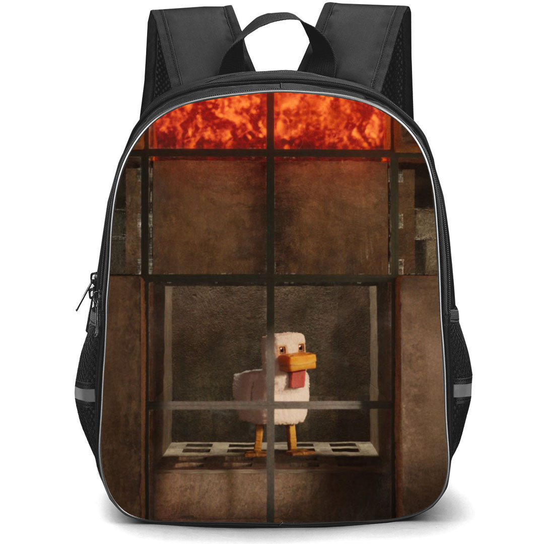 Minecraft Lava Chicken Backpack StudentPack - Minecraft Lava Chicken Sitting On Window Poster