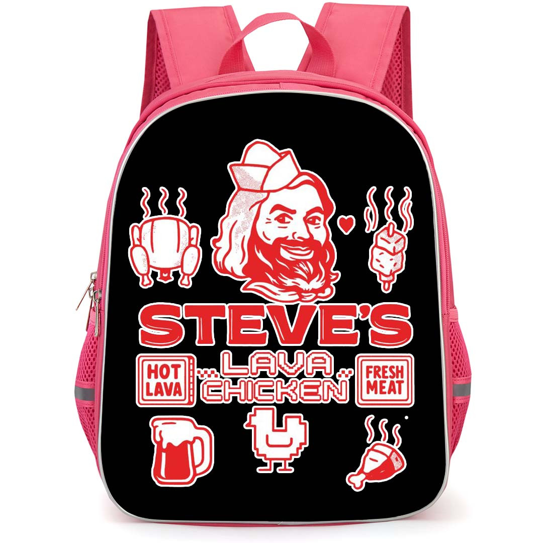 Minecraft Lava Chicken Backpack StudentPack - Minecraft Lava Chicken Steves Sticker On Black Background