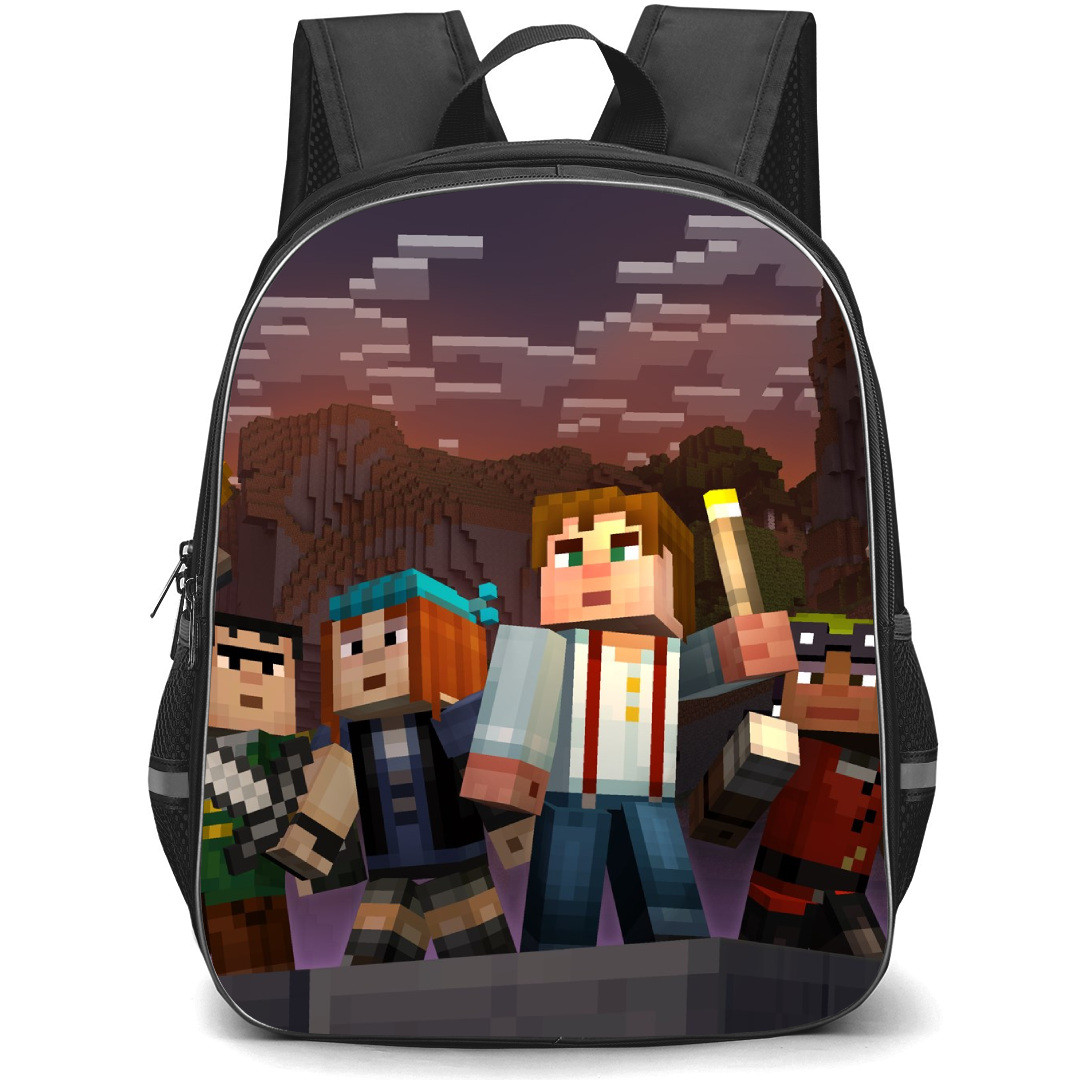 Minecraft Backpack StudentPack - Minecraft Legends Characters Mountain Banner