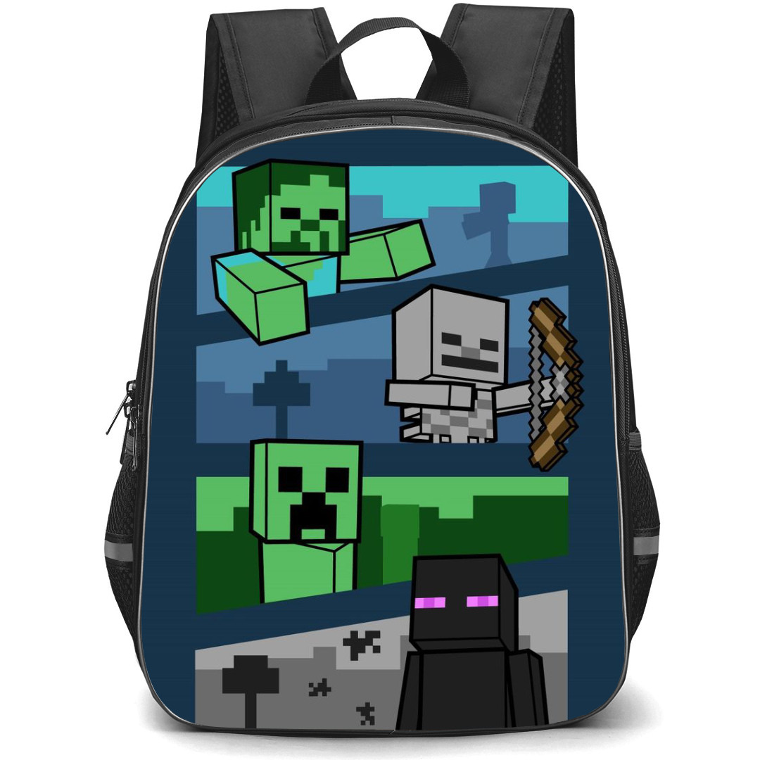 Minecraft Backpack StudentPack - Minecraft Mobs Comic Art