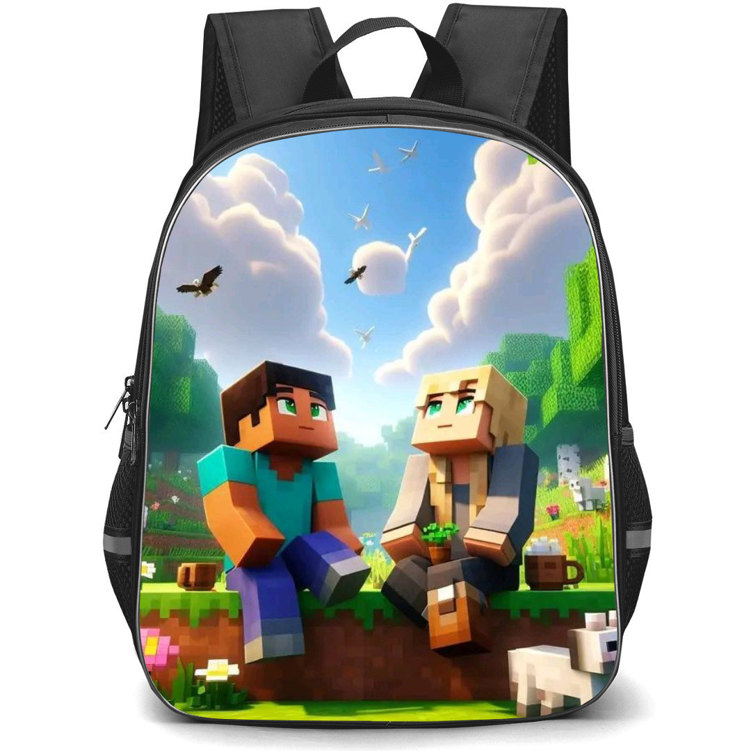 Minecraft Backpack StudentPack - Steve And Kai Looking On The Sky